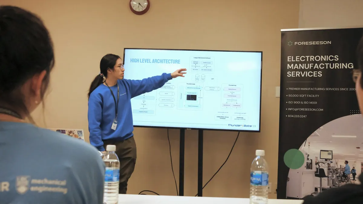 Figure 3: Me giving a presentation about Thunderbots' software